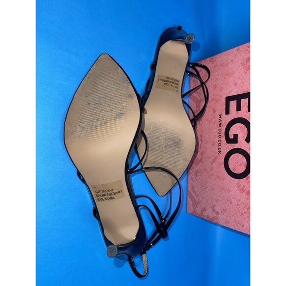 EGO KAIA Black Strappy Slingback Heels Women’s Size 7 US / UK 5 / EU 37 - Picture 5 of 7